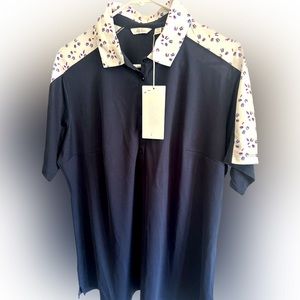 Women's Lady Hagen Americana Print Block Short Sleeve Golf Polo NWT